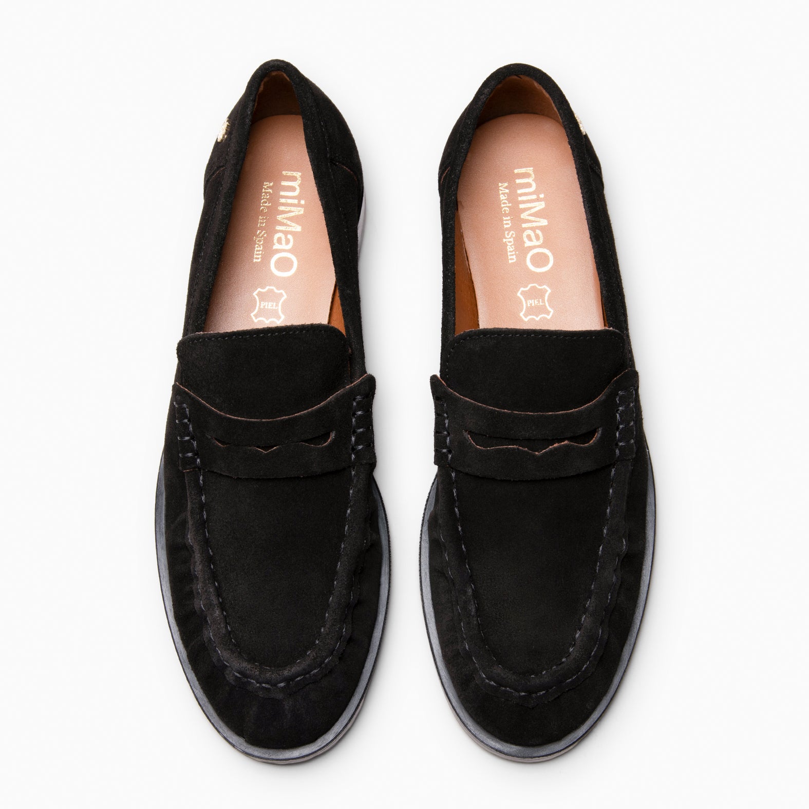 TOKIO - Mocasín en piel de serraje NEGRO