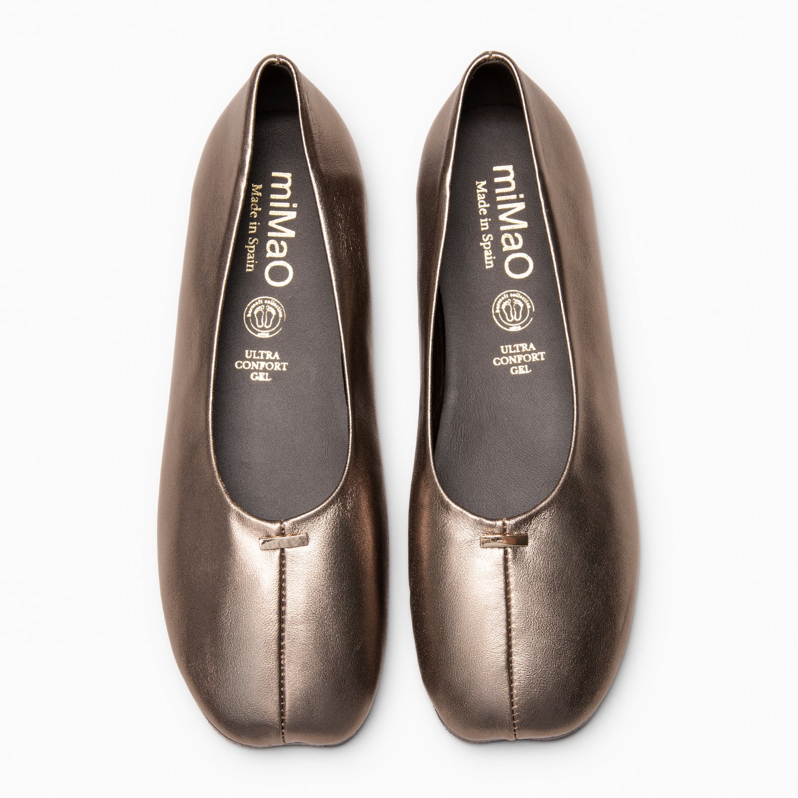 CALA - Ballerines Baresoft en cuir DORÉ