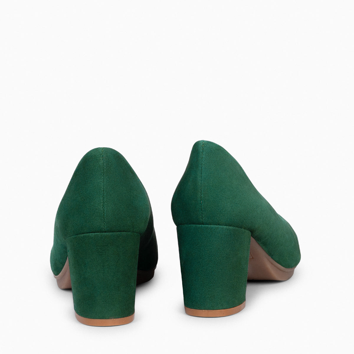URBAN S – Zapatos de tacón medio de ante VERDE