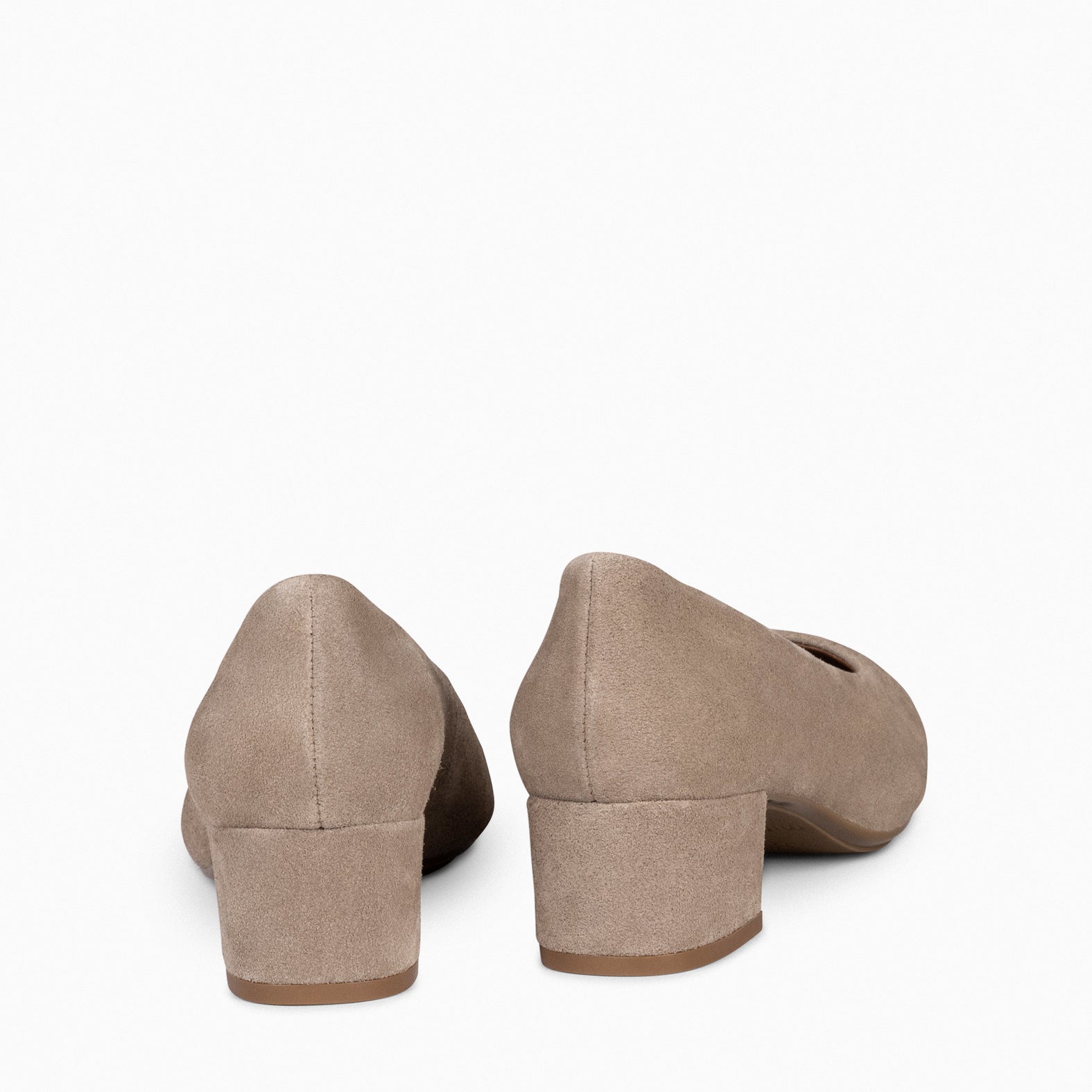 URBAN LADY - Zapatos de tacón bajo de serraje TAUPE - miMaO ®