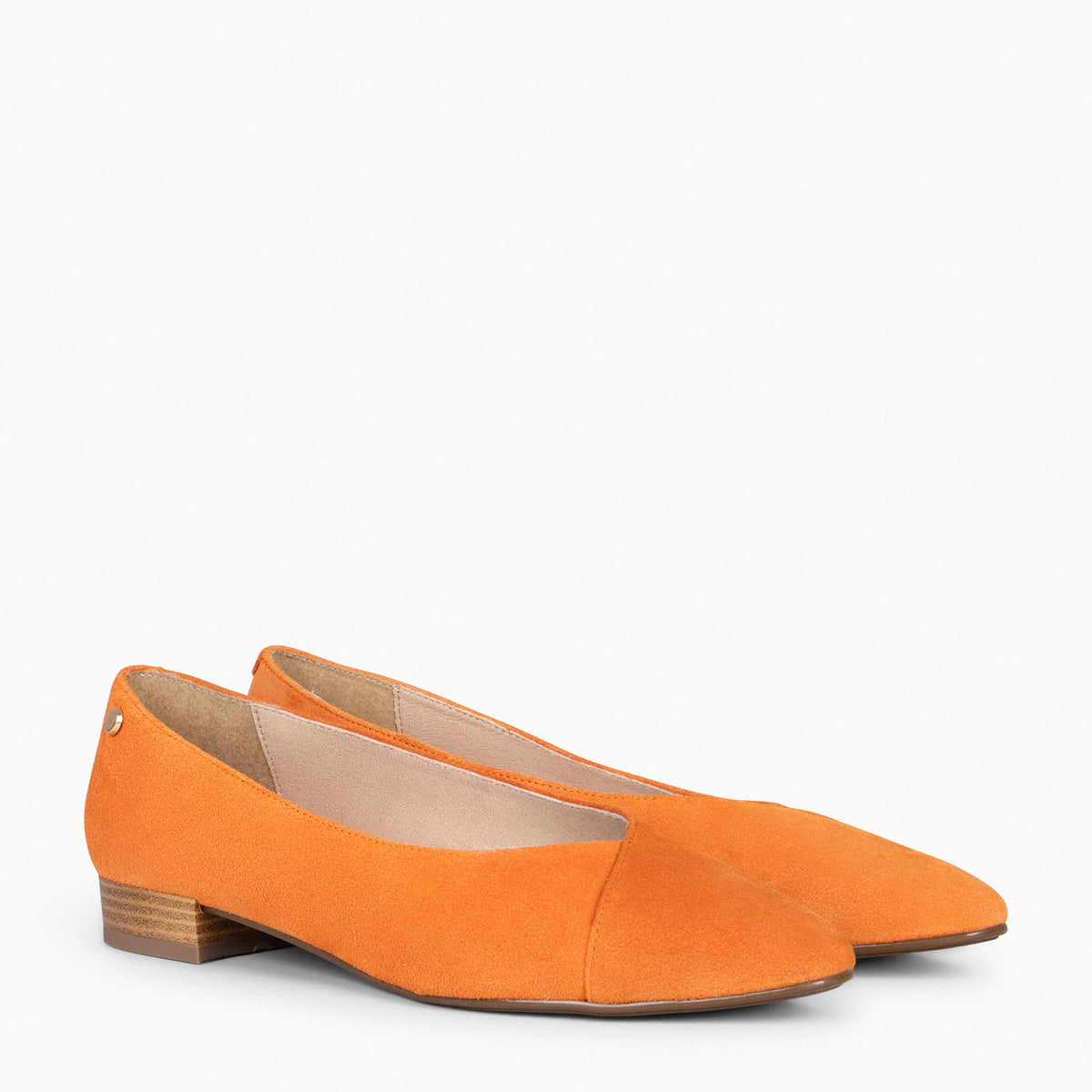 MARIE - Zapatos de tacón Bajo de punta fina NARANJA