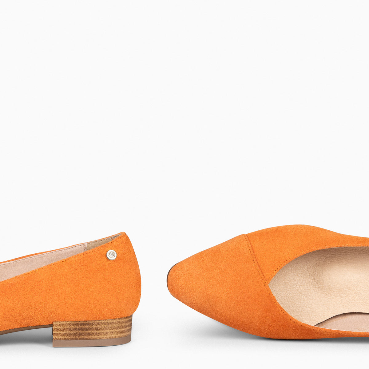 MARIE - Zapatos de tacón Bajo de punta fina NARANJA