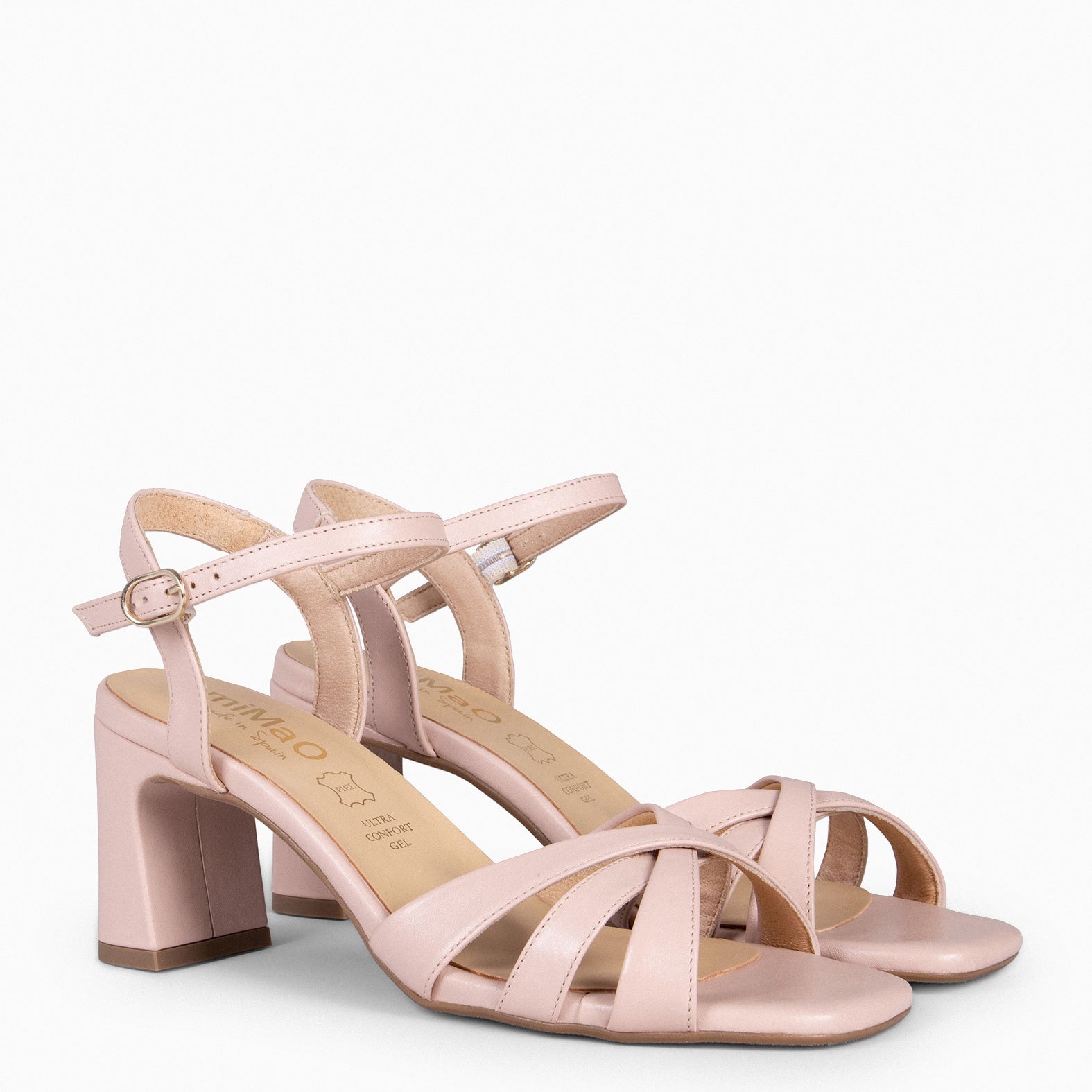PAULA - Sandalias de fiesta con tacón NUDE - miMaO ®