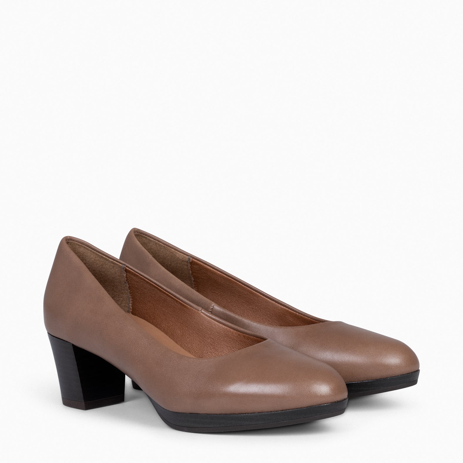 AZAFATA S - Zapatos de tacón bajo con plataforma TAUPE - miMaO ®