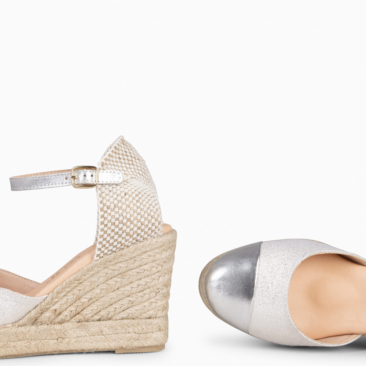YAIZA – Espadrilles métallisées ARGENTÉ