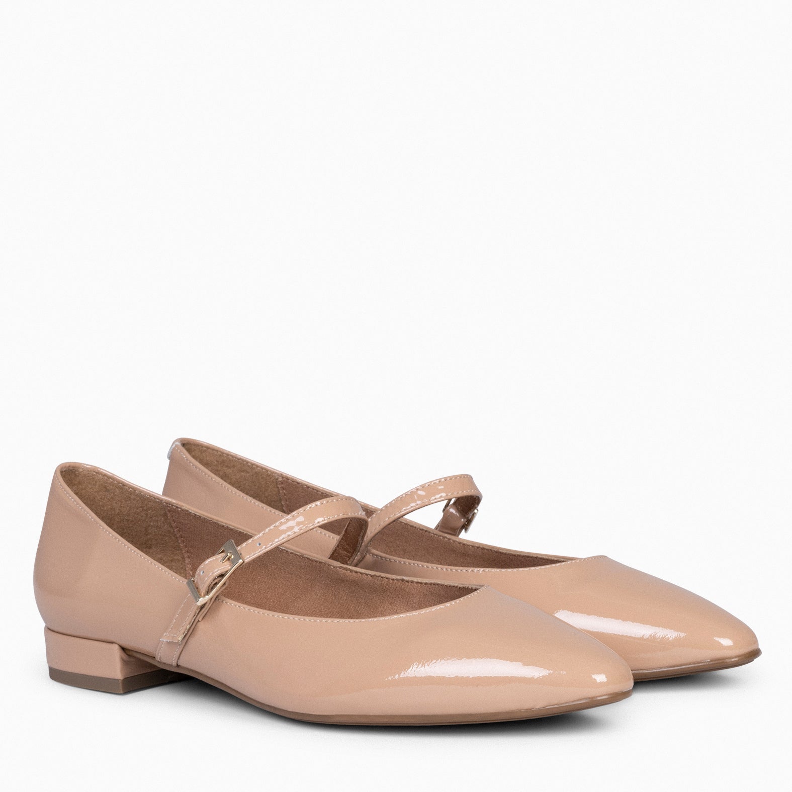 MERCEDITAS - Zapatos planos de charol con hebilla NUDE - miMaO ®