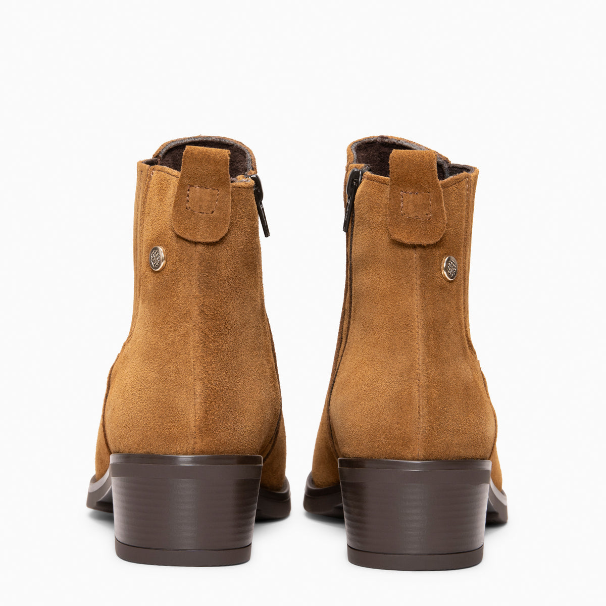 BONNIE - Botines Chelsea de tacón CAMEL