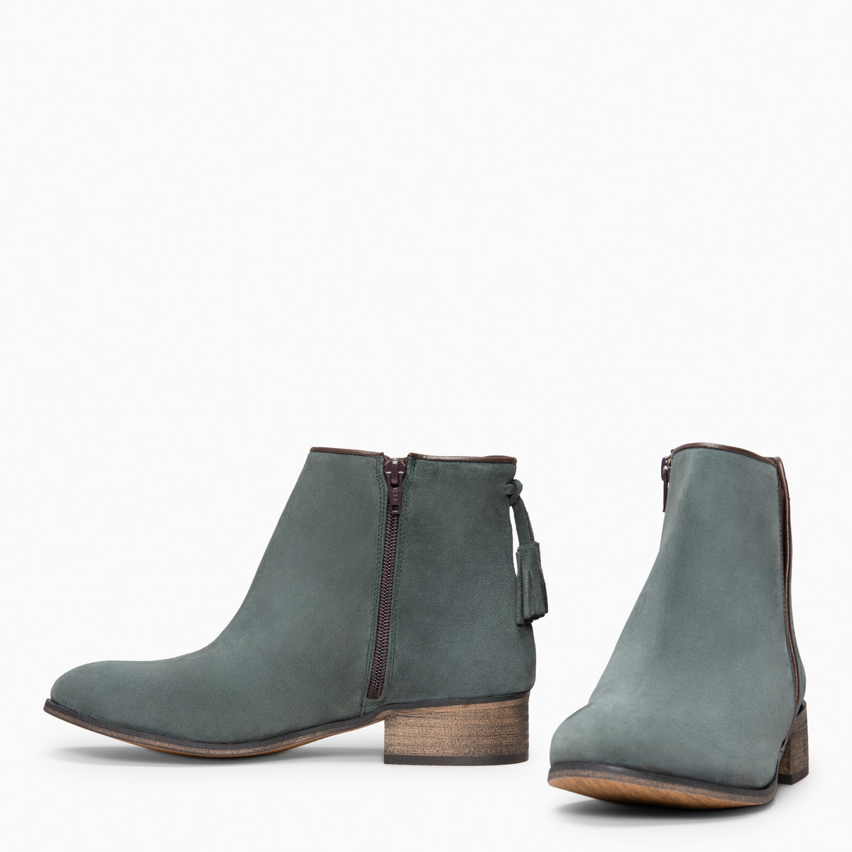 LEIRE - Botines Chelsea de serraje hidrófugo VERDE