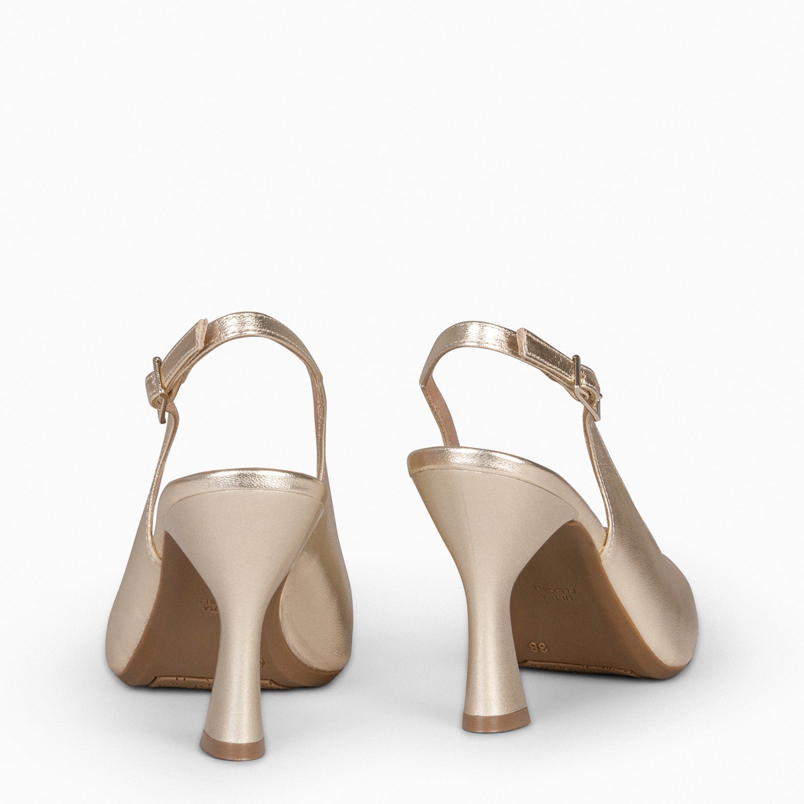 GLAM DESTALONADO – Zapatos de tacón destalonados de napa PLATINO - miMaO ®