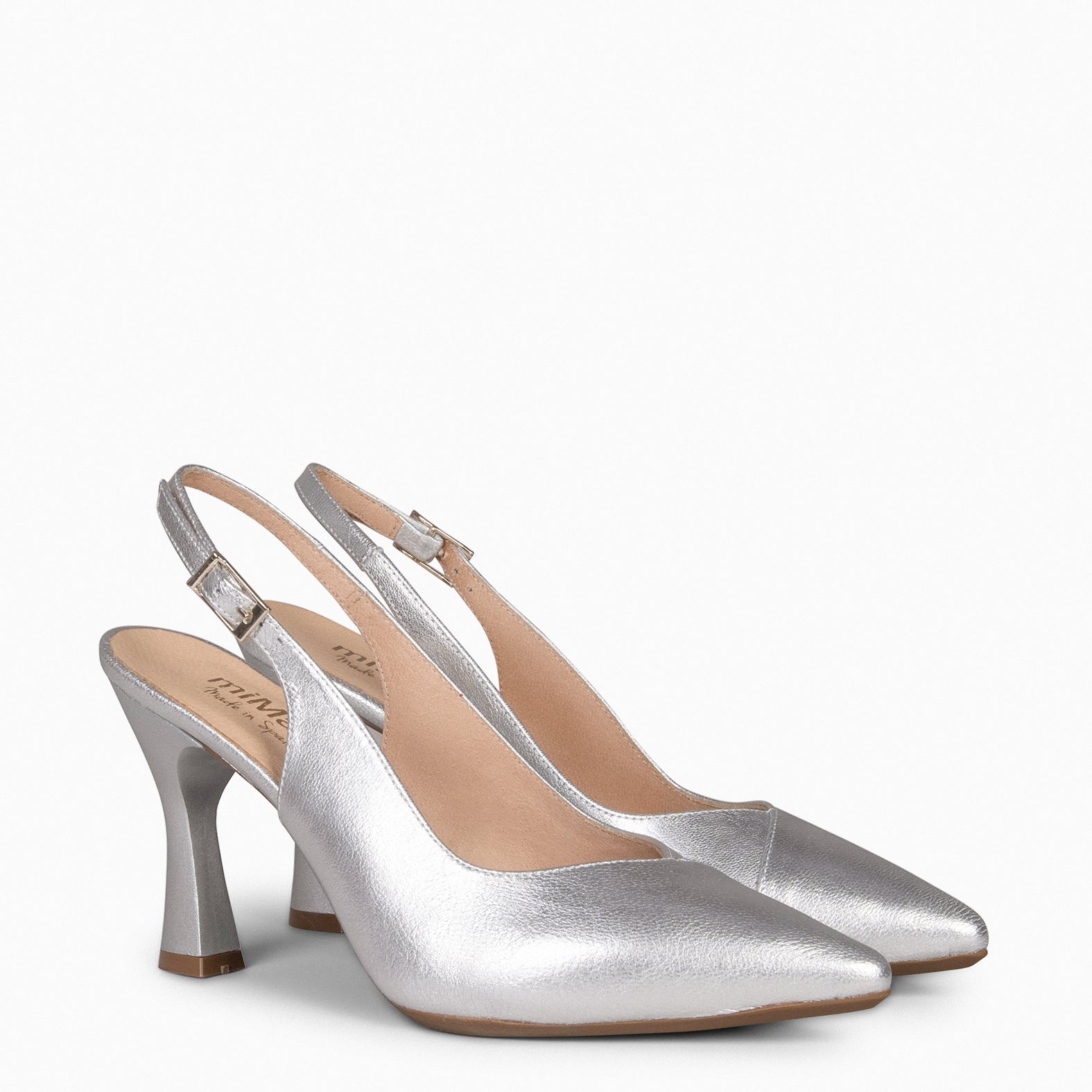 GLAM DESTALONADO - Zapatos de tacón destalonados de napa PLATA - miMaO ®
