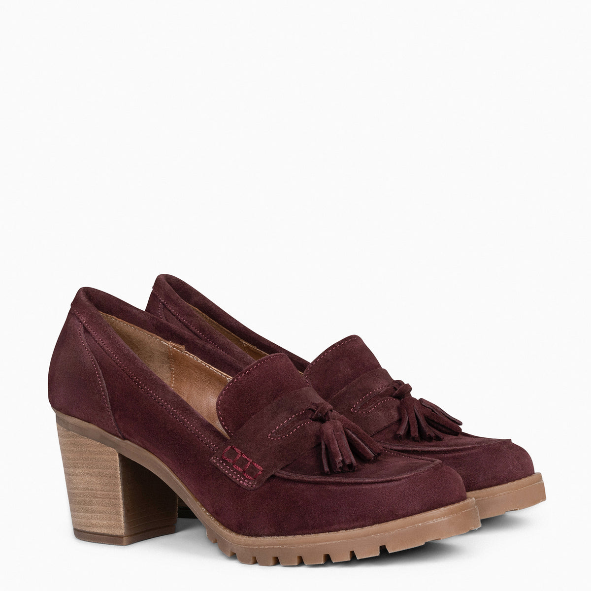 TREND S - Mocasín de serraje con borla BURDEOS