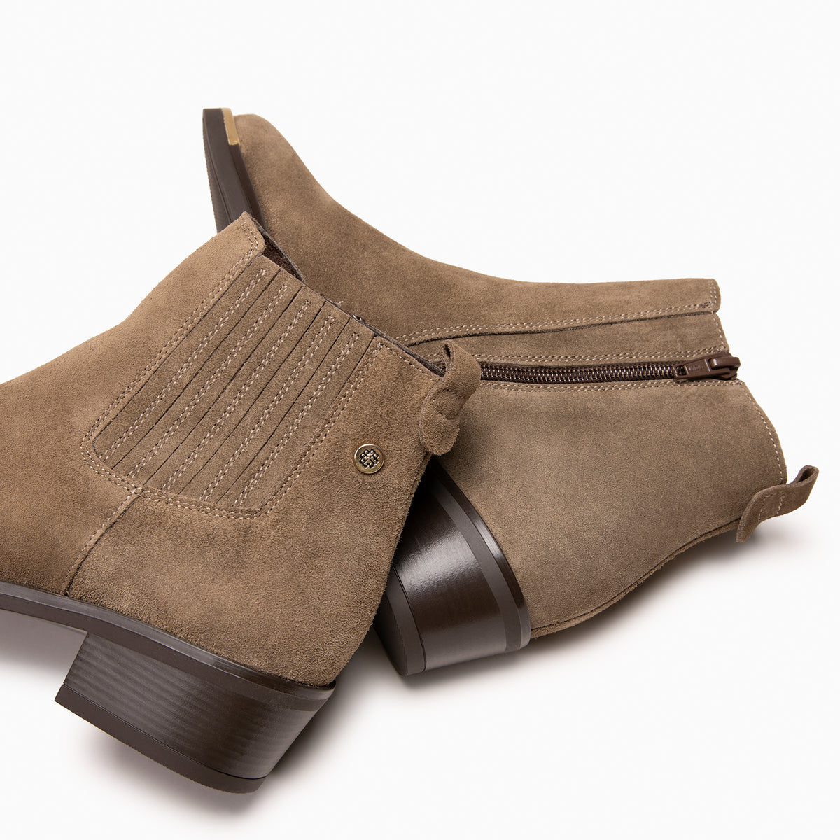 BONNIE - Botines Chelsea de tacón TAUPE
