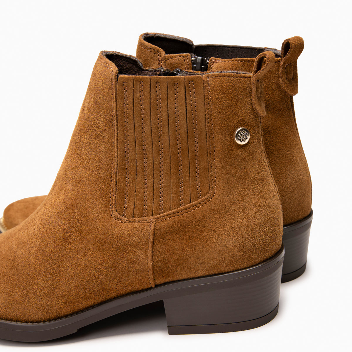 BONNIE - Botines Chelsea de tacón CAMEL