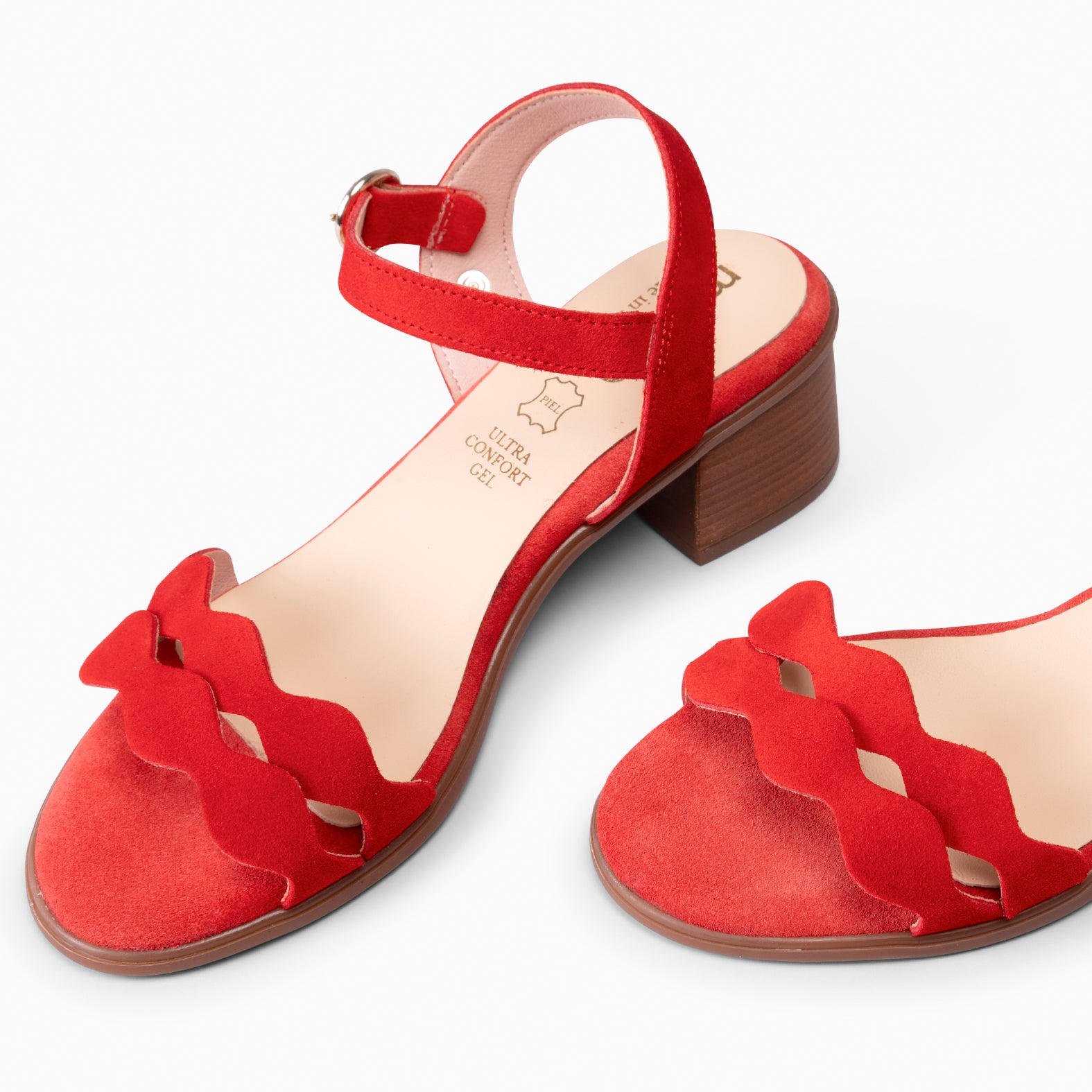 LETY – Sandales à talon ultra confort ROUGE