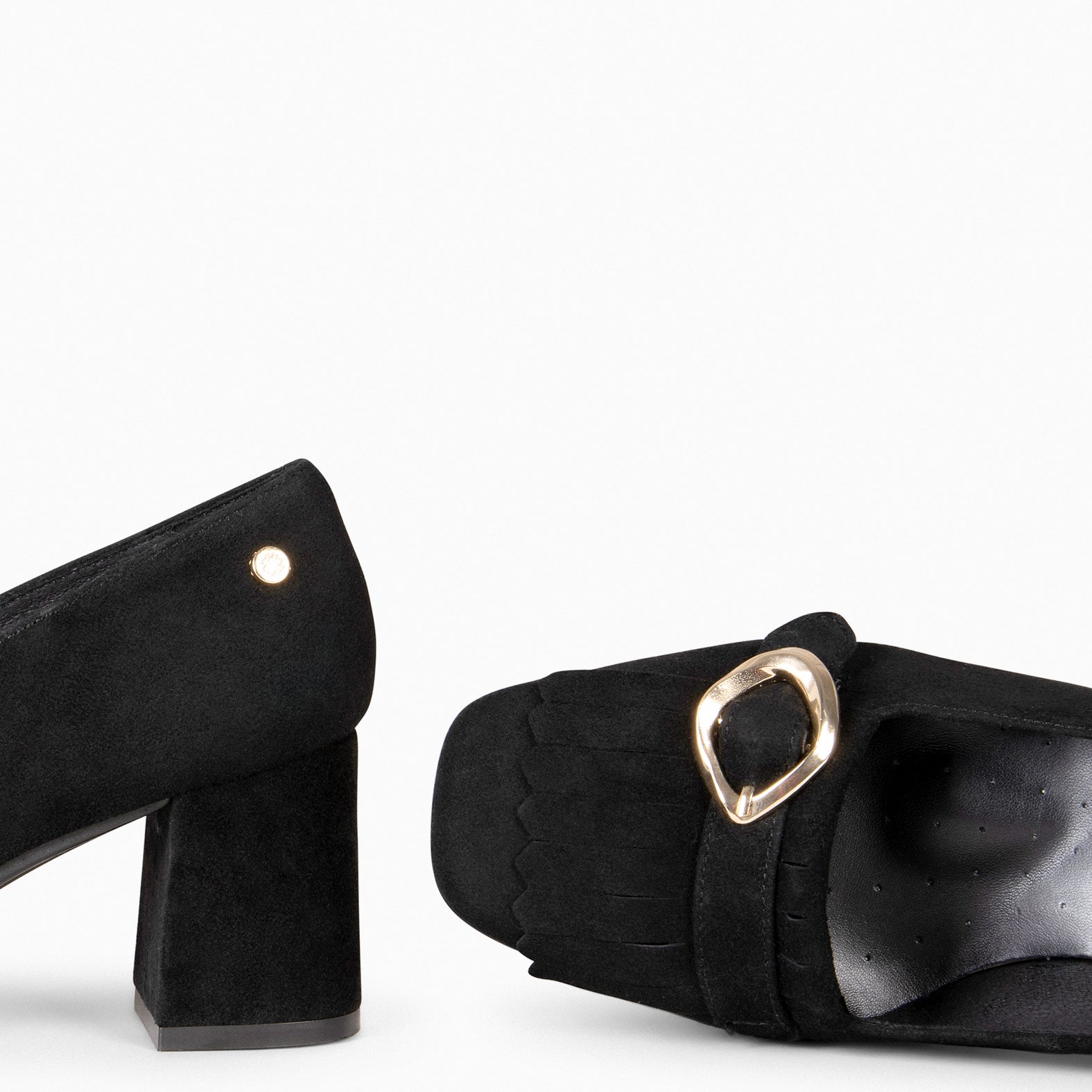 SISSI – Mocasines de tacón ancho NEGRO - miMaO ®