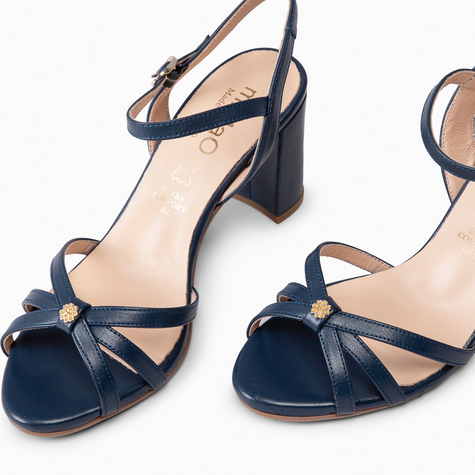 SONIA - SANDALIAS ELEGANTES DE TACÓN ALTO MARINO - miMaO ®