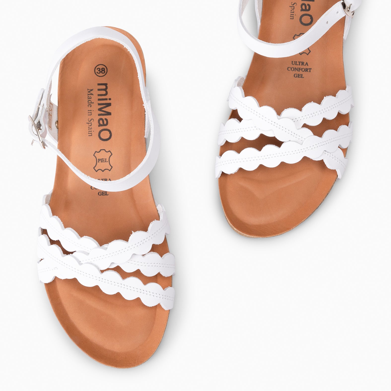 MALTA - SANDALIA BIO CON CUÑA BLANCO - miMaO ®