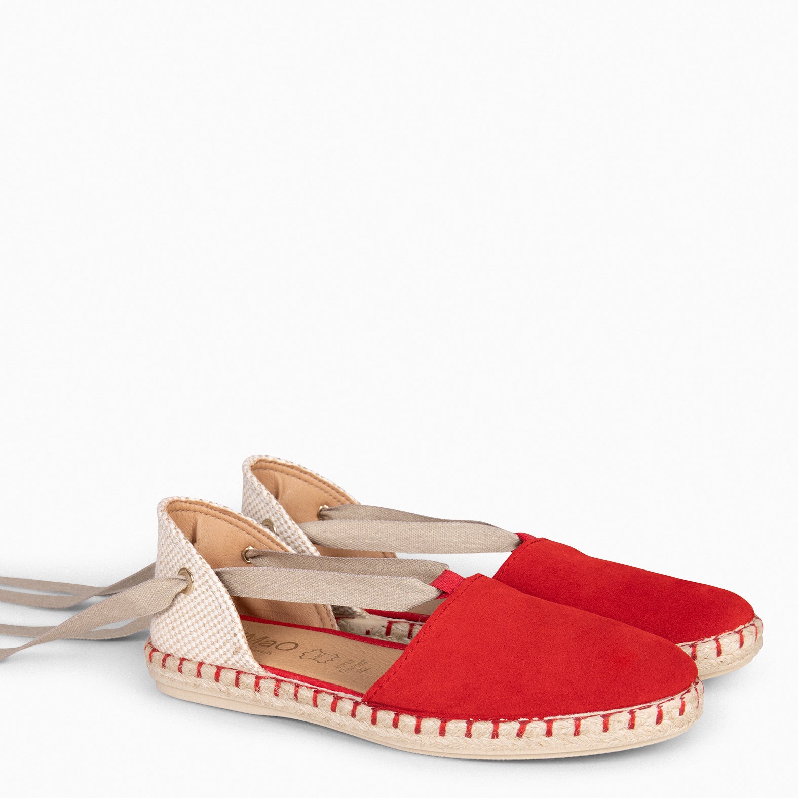 ALGARVE – Espadrilles plates pour femme ROUGE