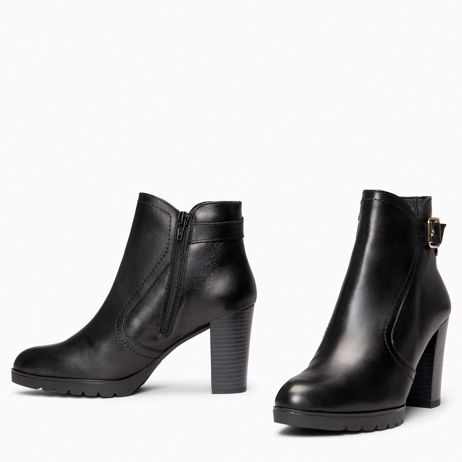 OLI – Botines de tacón alto con hebilla decorativa NEGRO - miMaO ®