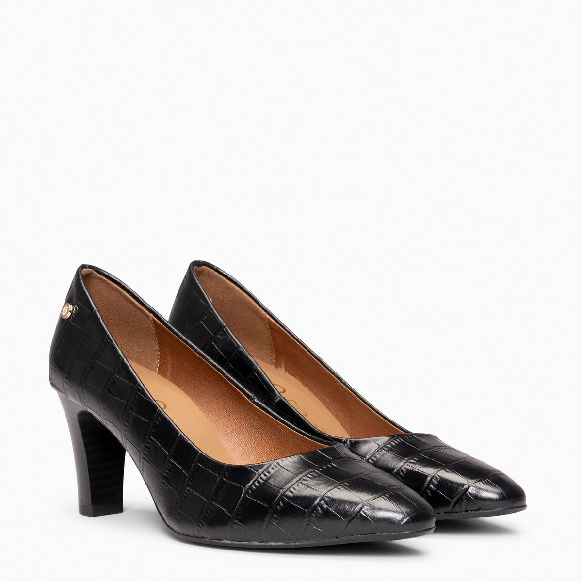 SABELA COCO – Zapato de tacón medio en piel NEGRO - miMaO ®