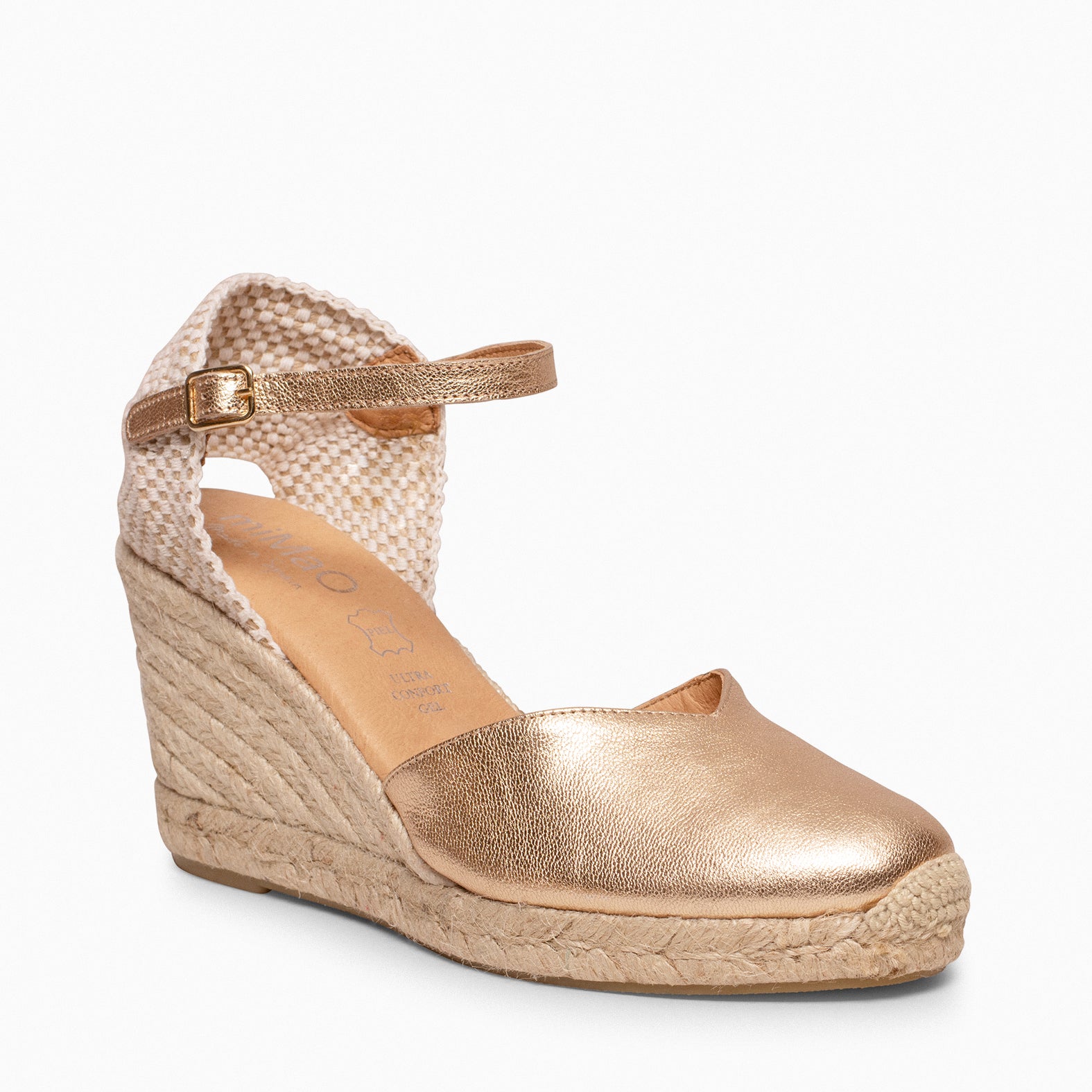 NERJA - Espadrilles à talon haut DORÉ
