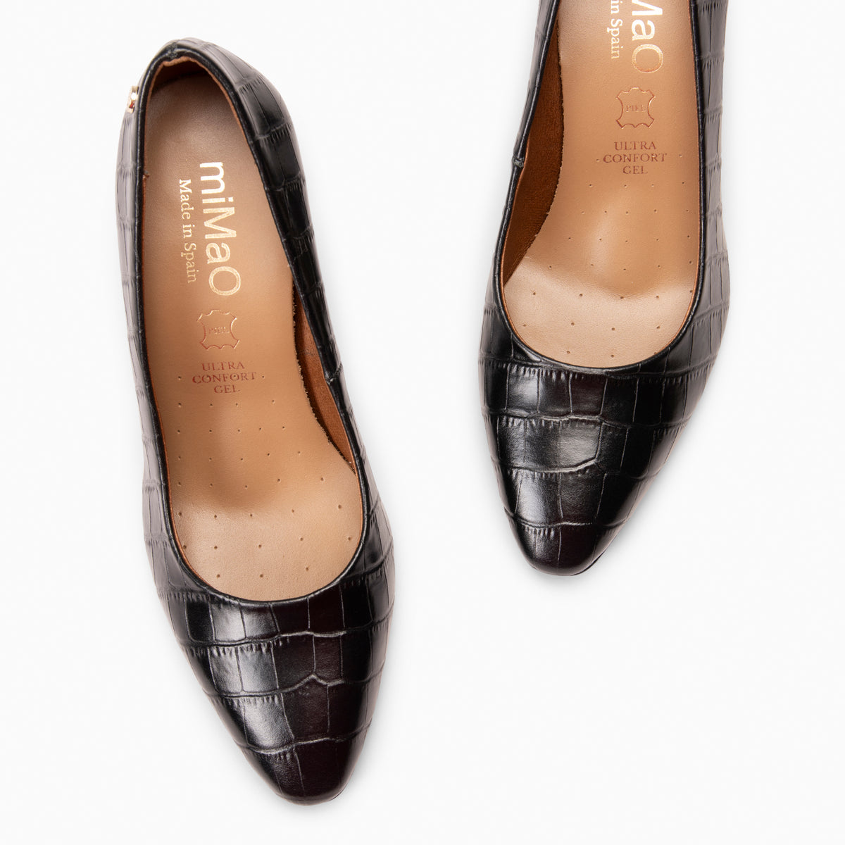 SABELA COCO – Zapato de tacón medio en piel NEGRO - miMaO ®