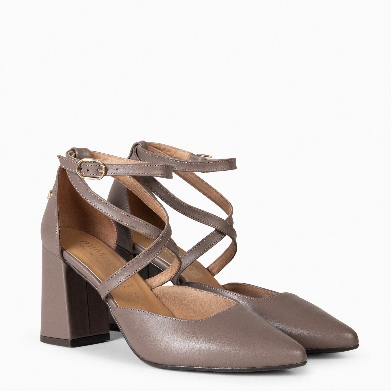 ARIEL - Sandalia de fiesta con tacón TAUPE - miMaO ®
