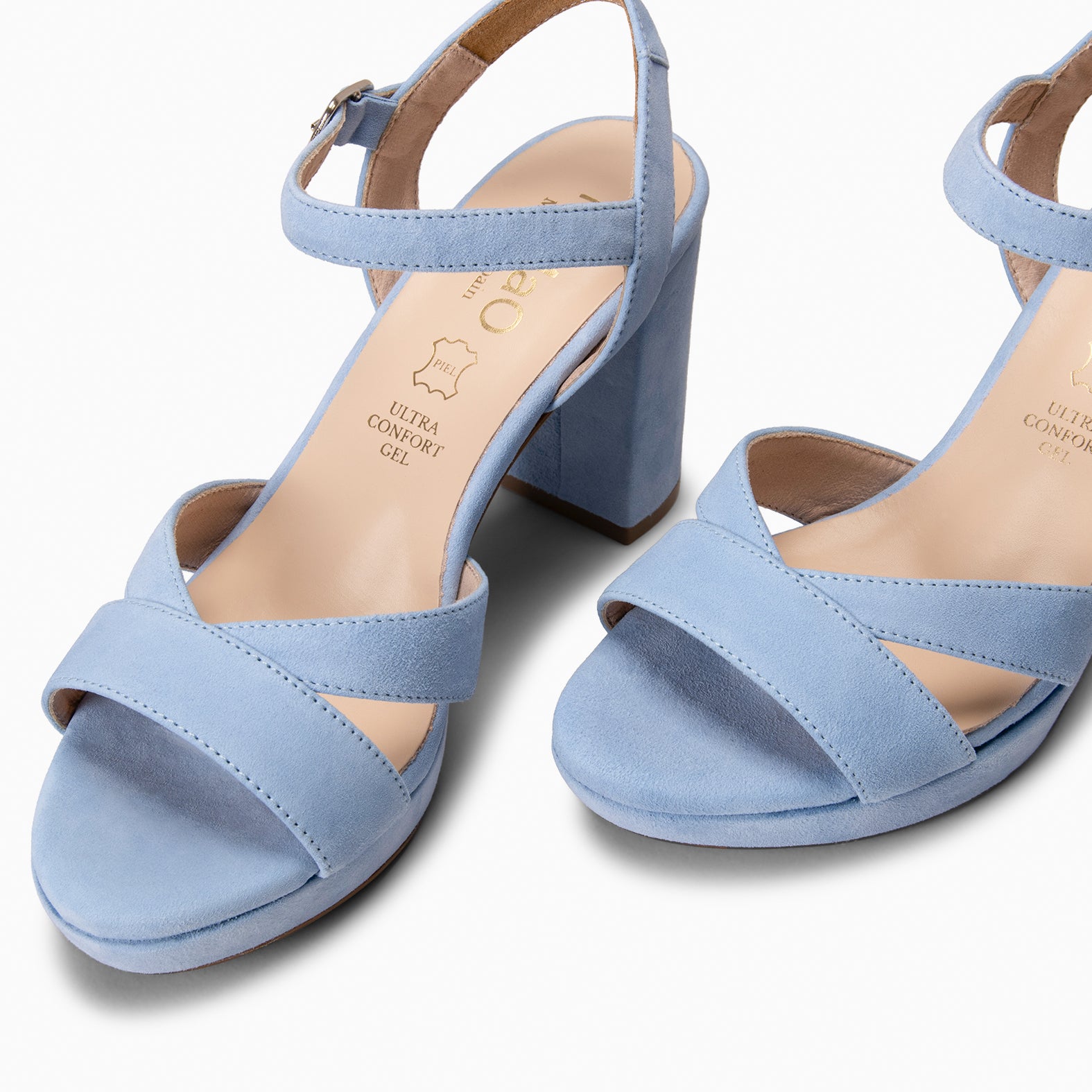 PARIS – Sandalias de fiesta con tacón alto y plataforma AZUL CLARO - miMaO ®