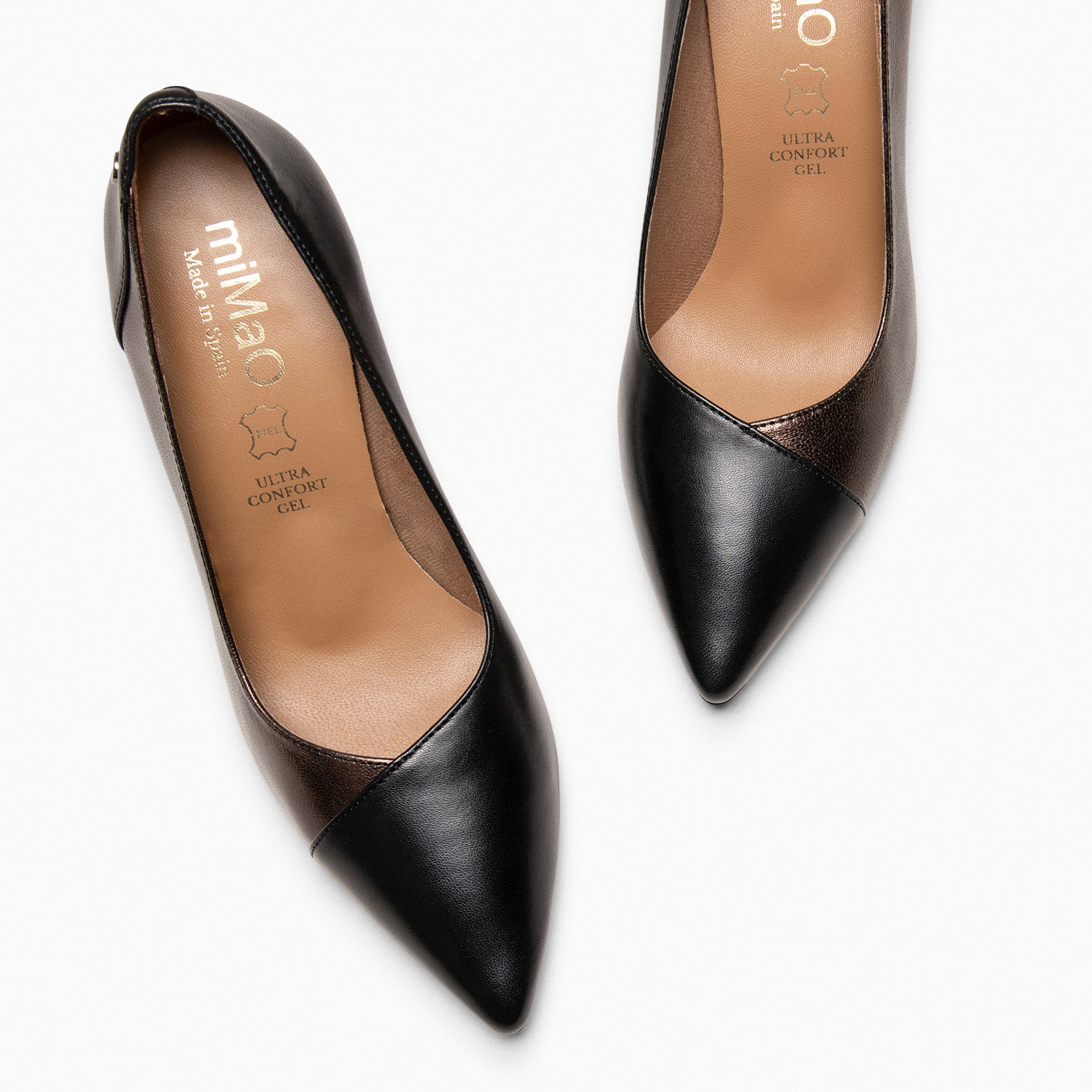 GLAM NIGHT– ZAPATOS ELEGANTES DE TACÓN ALTO NEGRO COBRE - miMaO ®