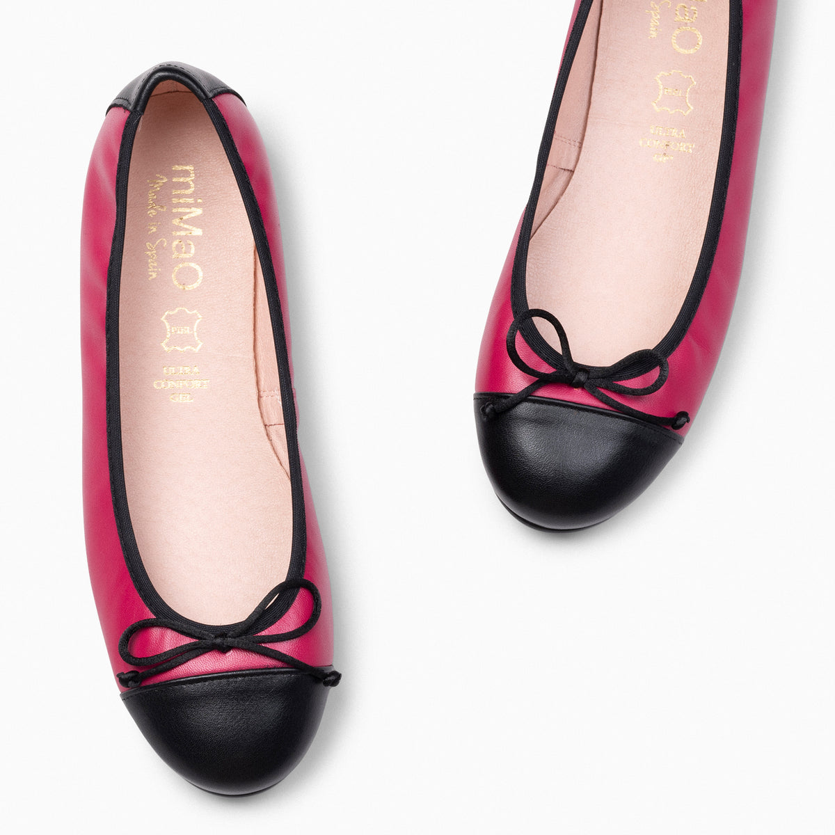 NICOLLE – FUCHSIA ballerina with black toe