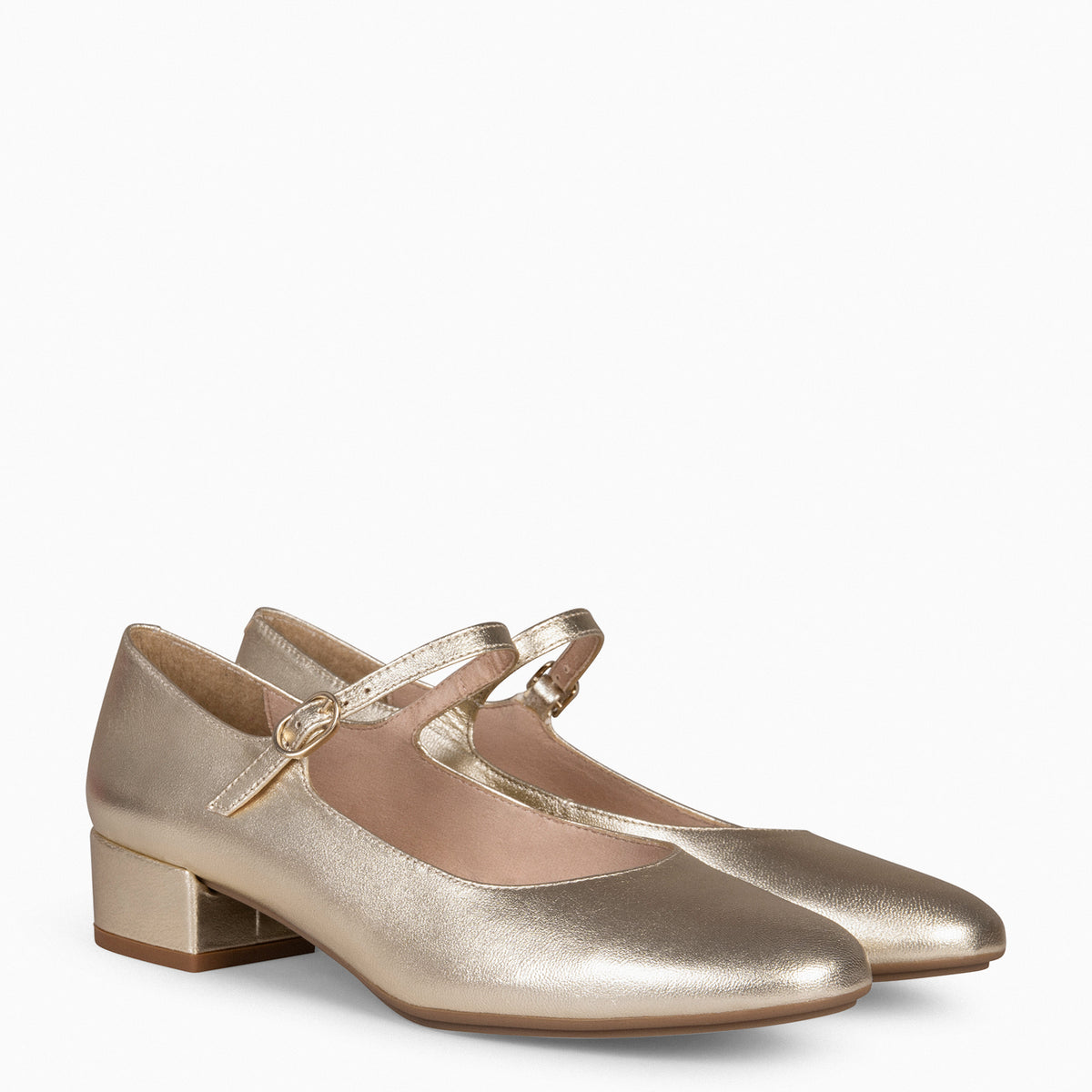 NORA – GOLDEN Mary-Janes with low heel 