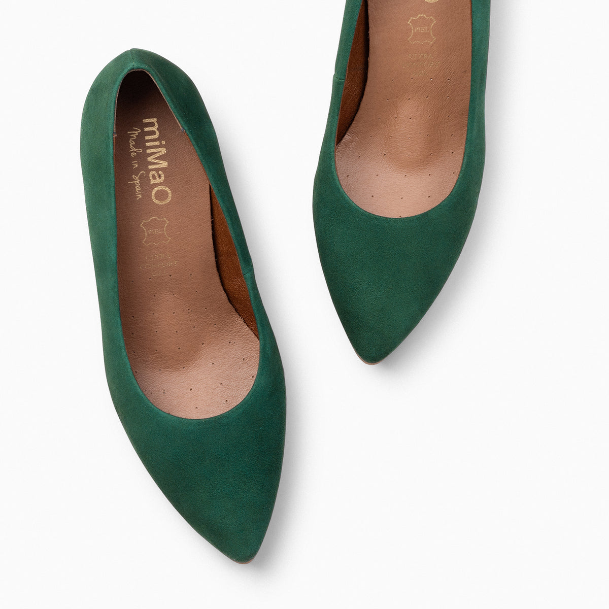 URBAN S – Zapatos de tacón medio de ante VERDE