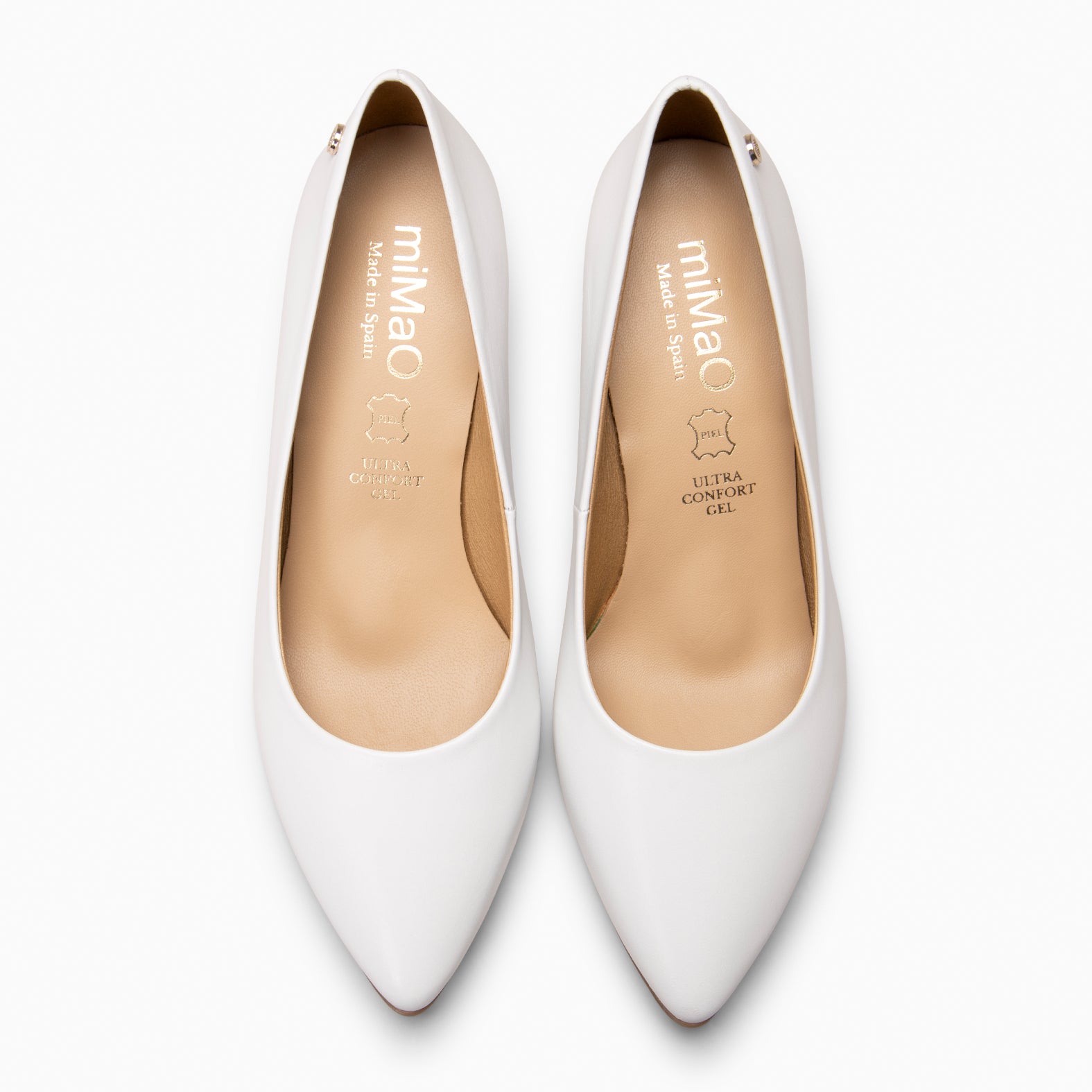 URBAN S SALÓN - Zapatos de tacón medio de napa BLANCO