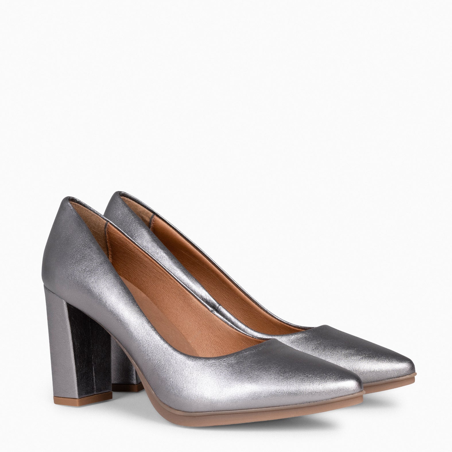 URBAN SPLASH - Chaussures à talon haut en cuir métallisé  ARGENTÉ