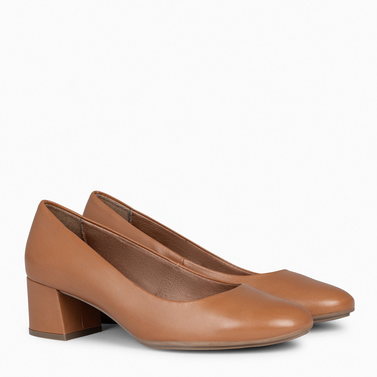 URBAN REDONDO SALON - Zapatos de tacón bajo de napa CAMEL - miMaO ®