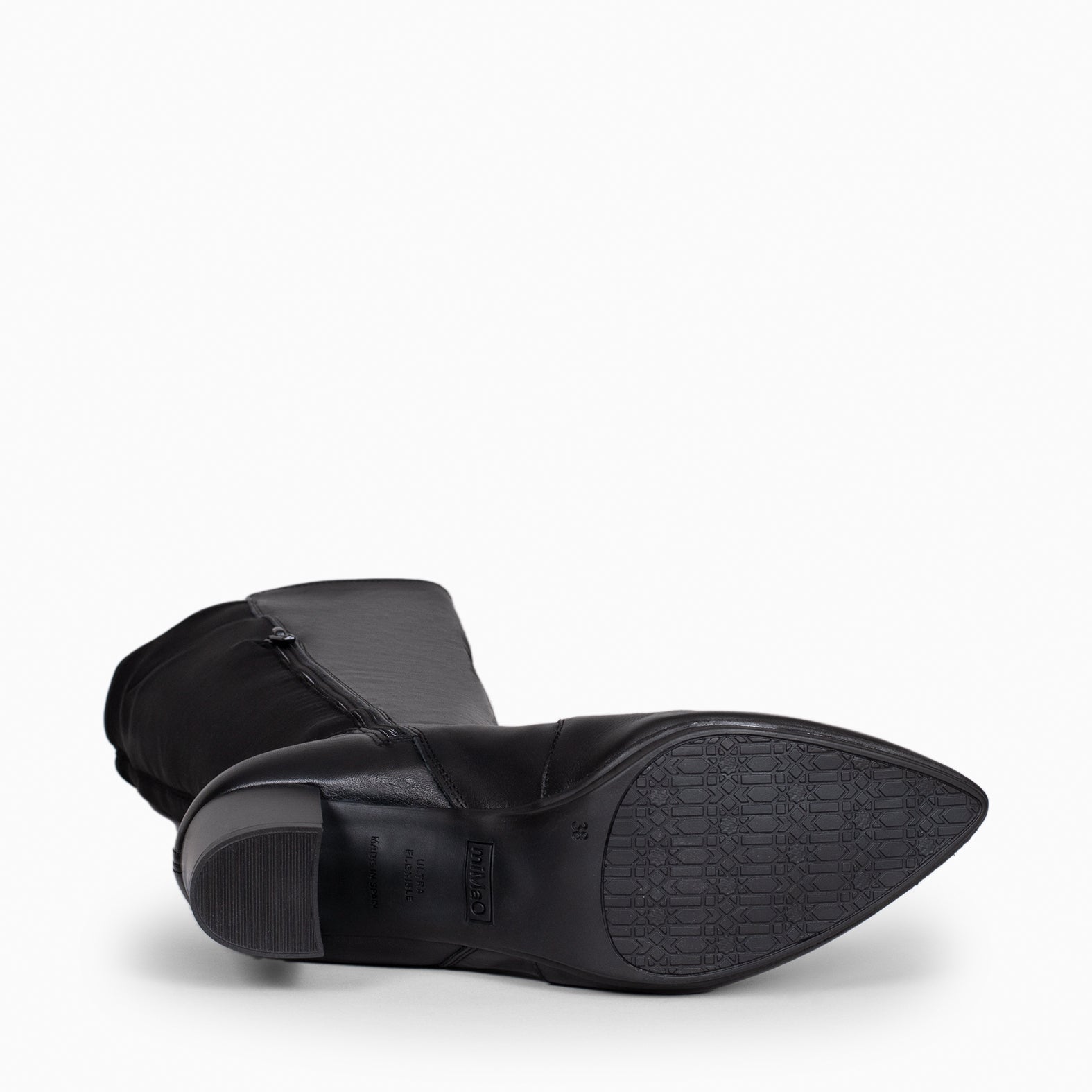 SUNSET – Bottes élastiques à talon NOIR napa