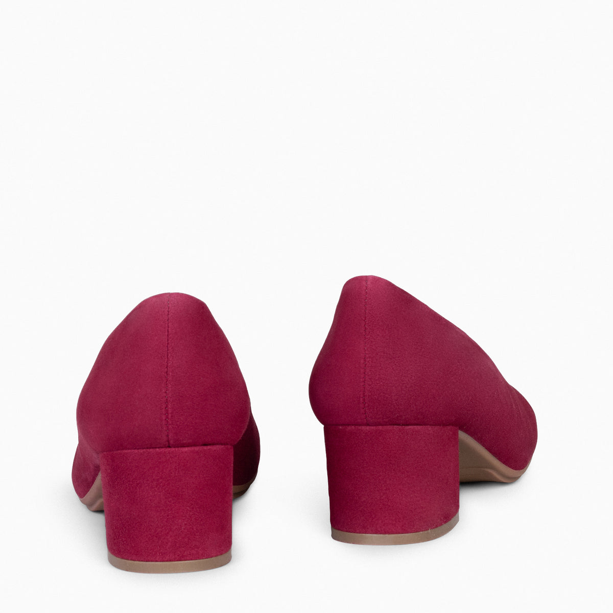 URBAN REDONDO - Zapatos de tacón bajo de ante GRANATE