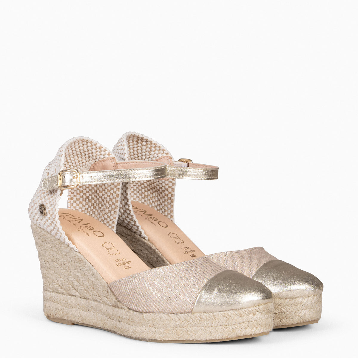 YAIZA – Espadrilles métallisées DORÉ