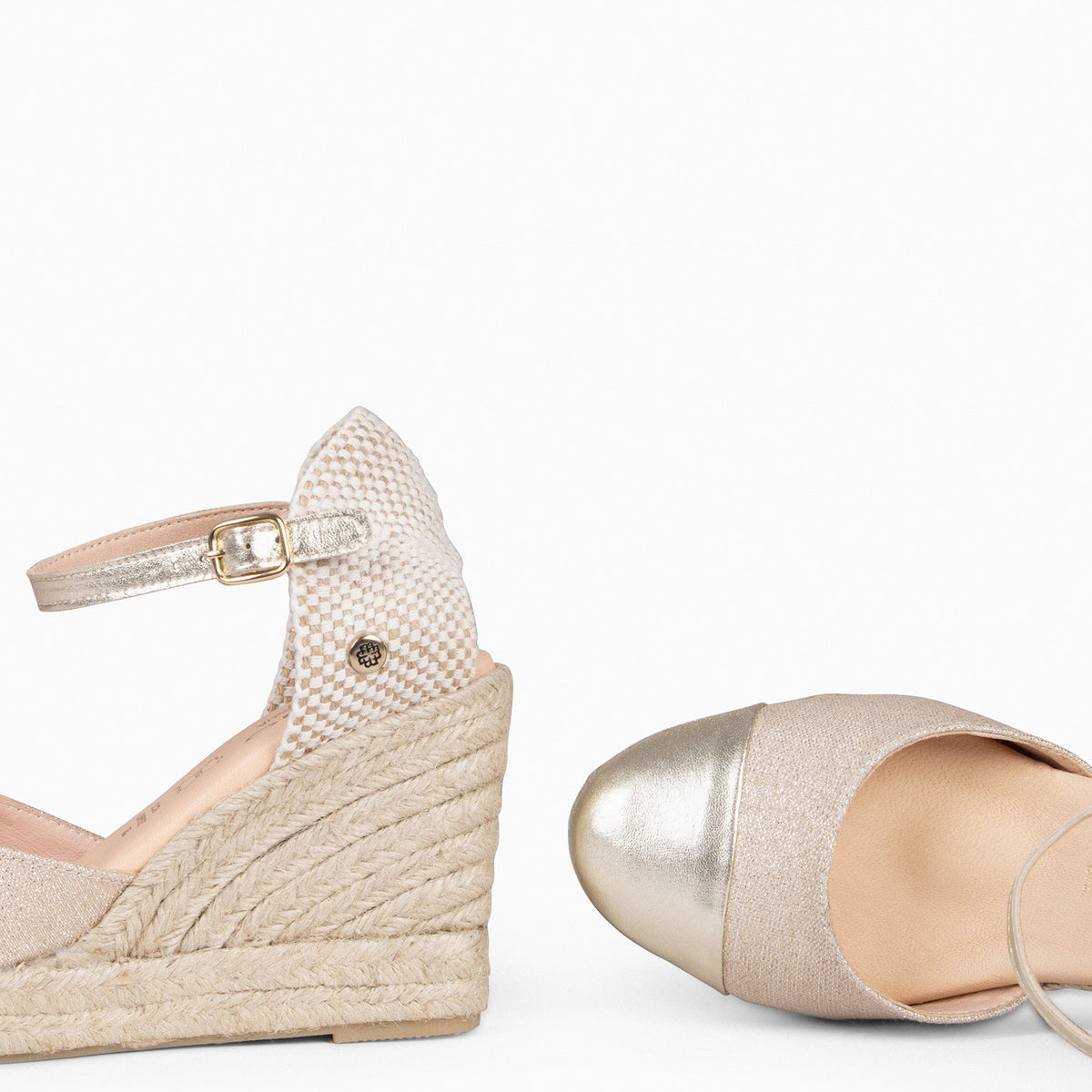 YAIZA – Espadrilles métallisées DORÉ