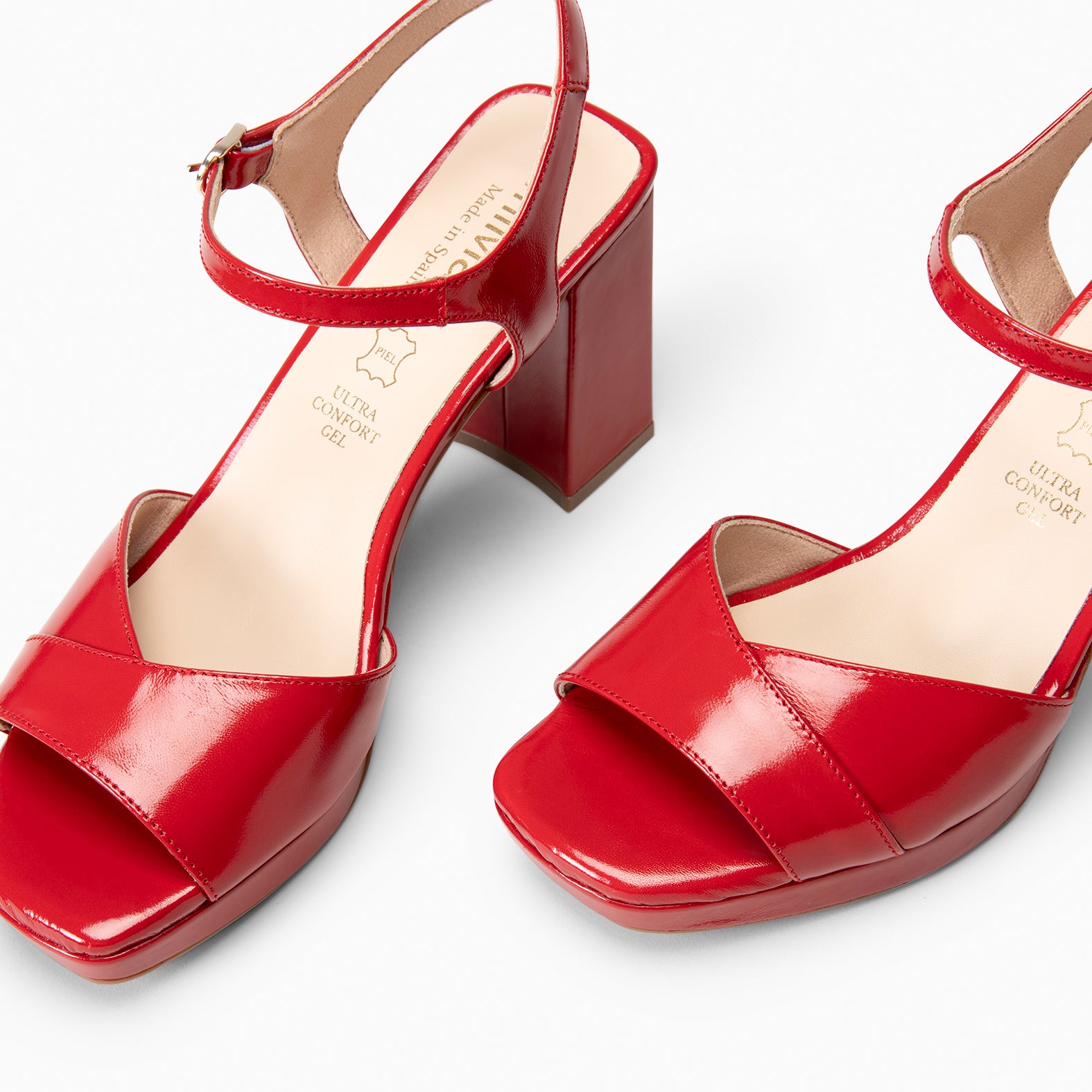 MICHELLE - ZAPATOS DE DE MUJER DE TACÓN ANCHO ROJO - miMaO ®
