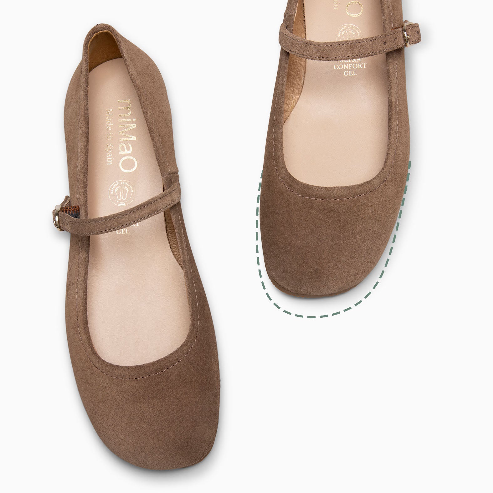 JAZMÍN - MERCEDITA PLANA ESTILO BARESOFT TAUPE - miMaO ®