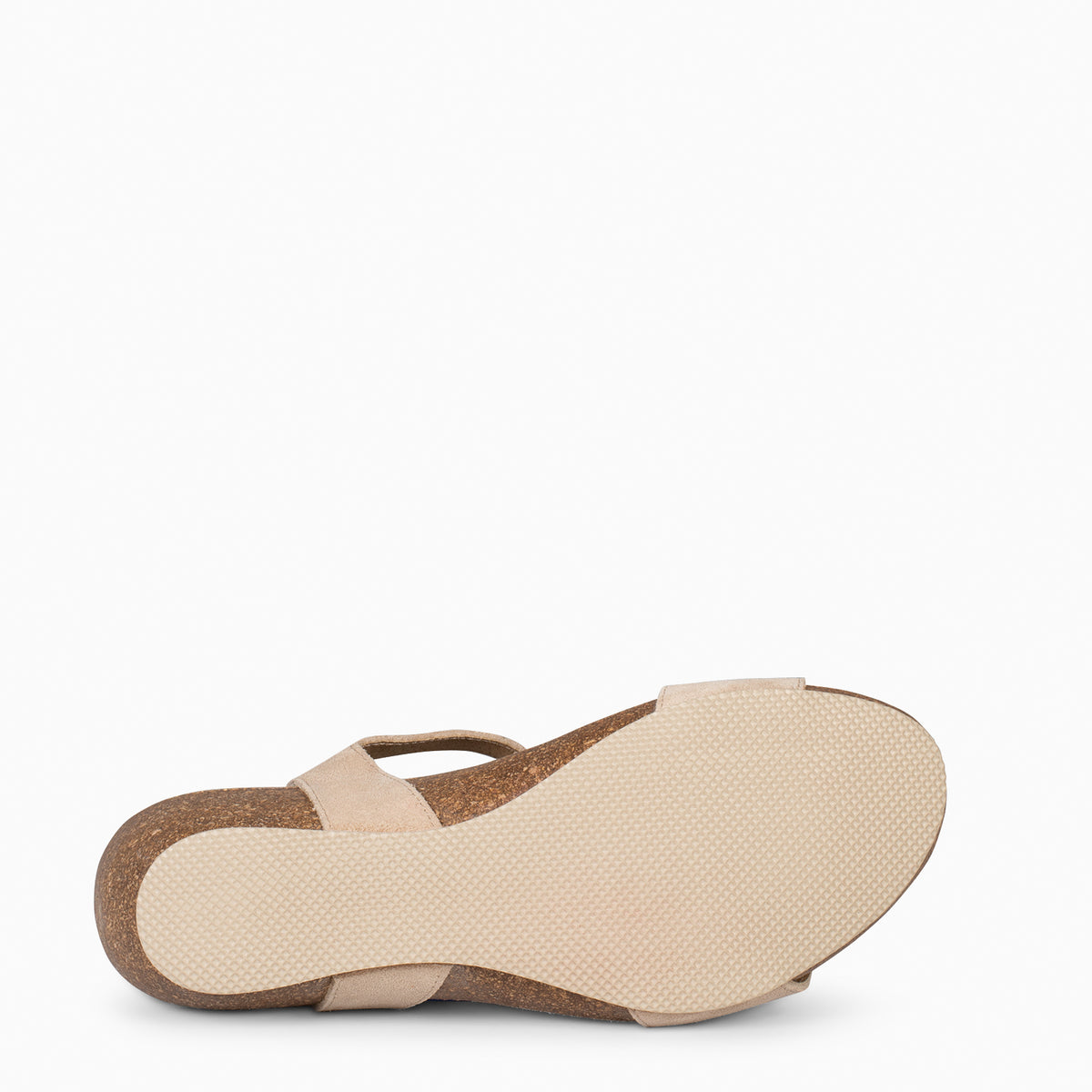 OAK – Sandalias Bio de serraje con cuña CAMEL