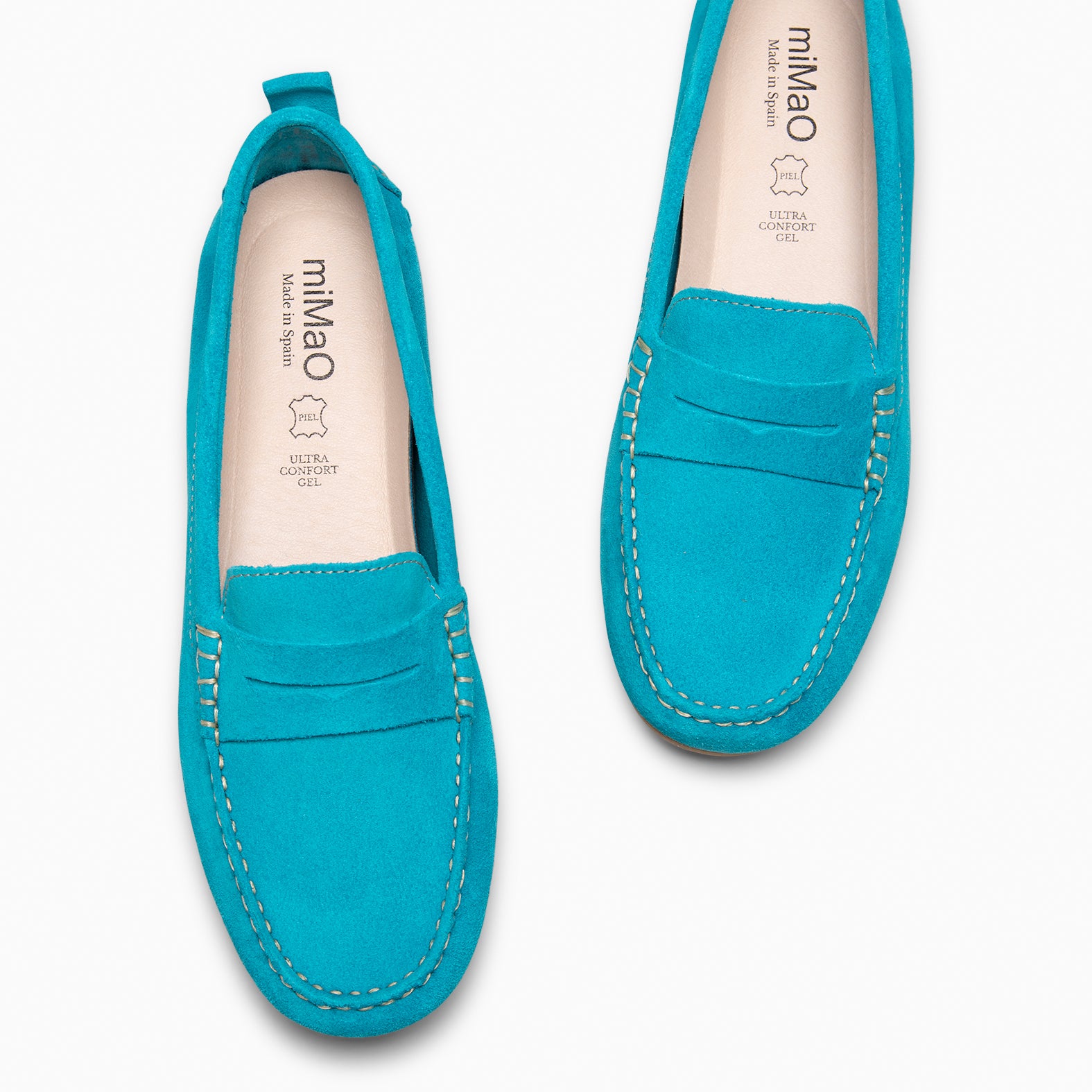MONTEZ – Mocasín plano con plantilla extraíble TURQUESA - miMaO ®