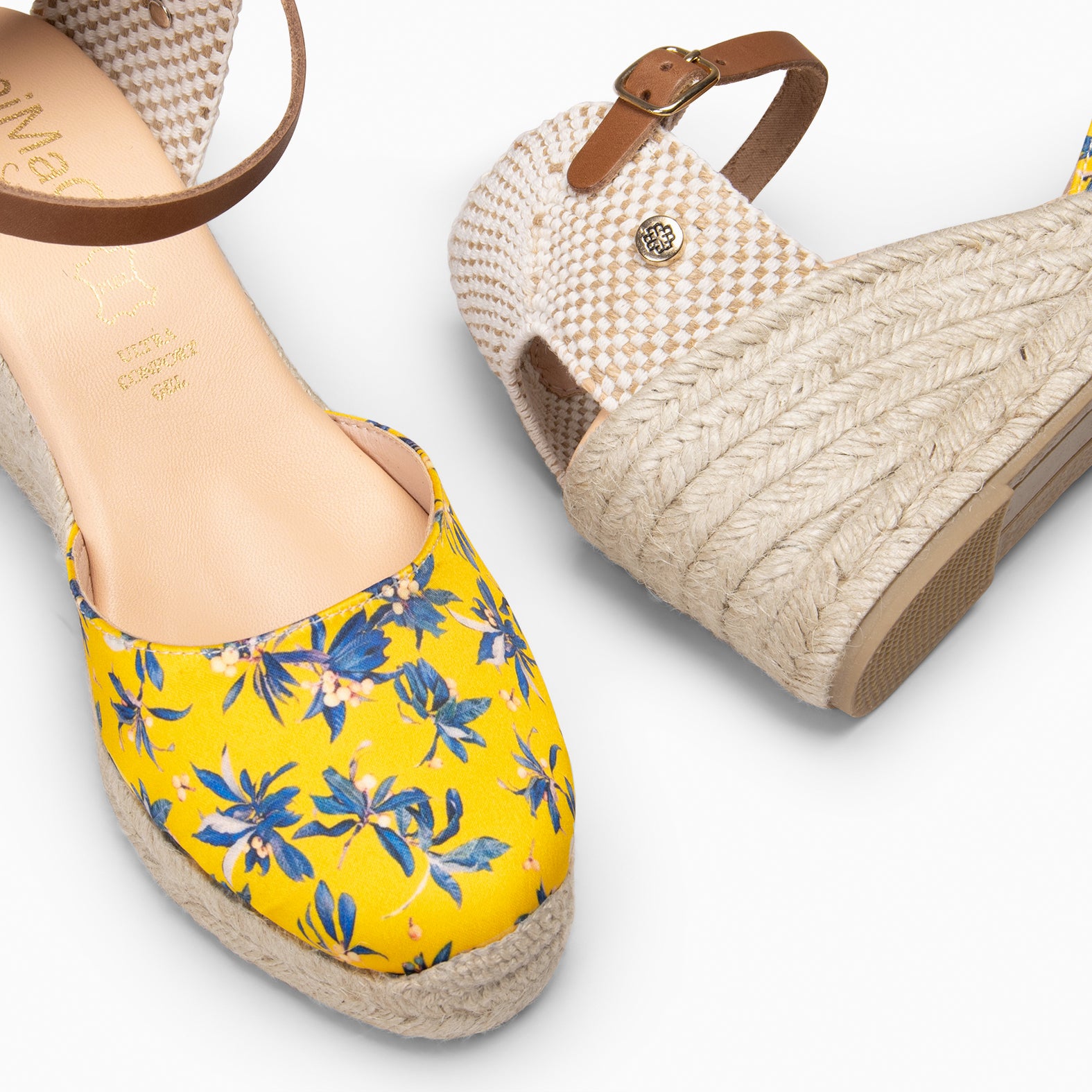 JAMAICA - Cuñas de esparto conn estampado de flores AMARILLO - miMaO ®