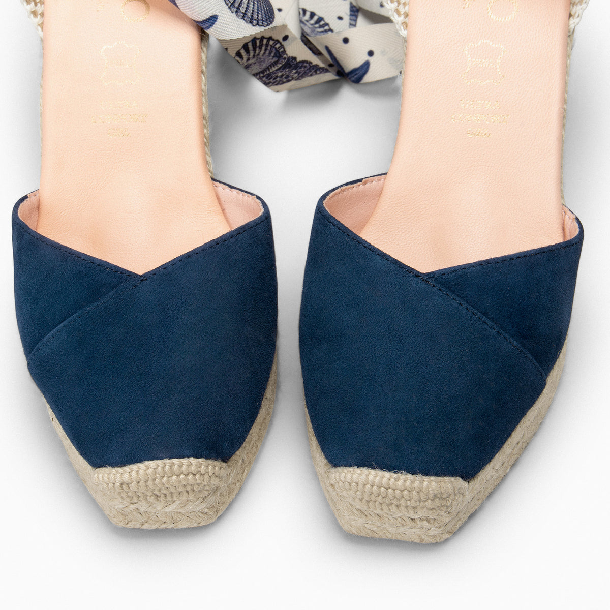 ARUBA – Espadrilles à talon BLEU MARINE avec laçage