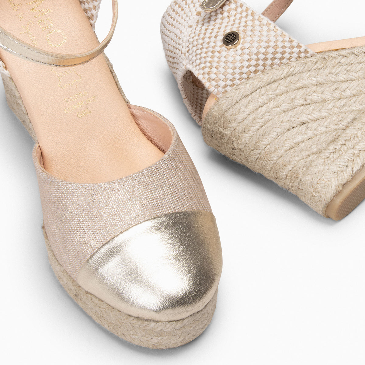 YAIZA – Espadrilles métallisées DORÉ
