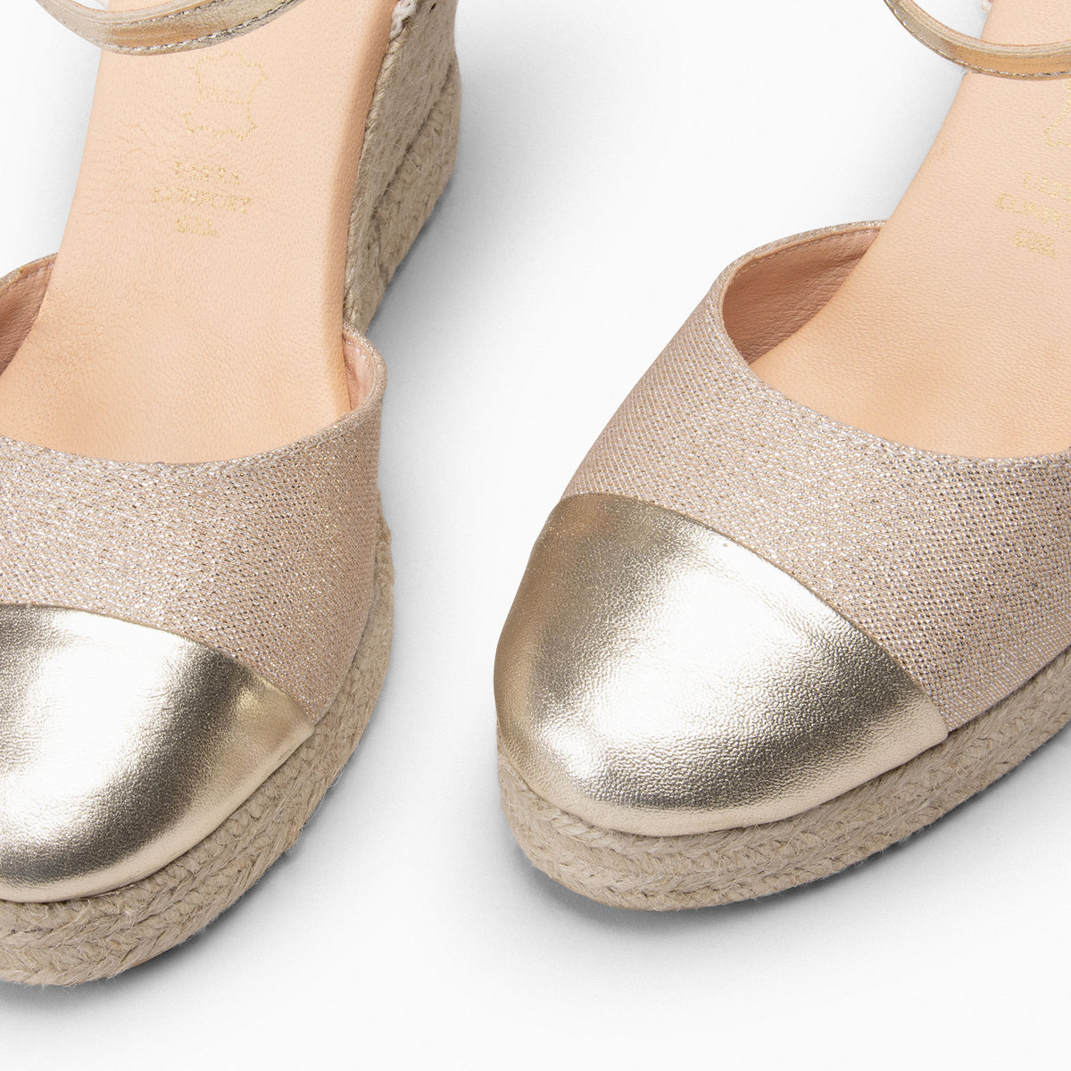 YAIZA – Espadrilles métallisées DORÉ