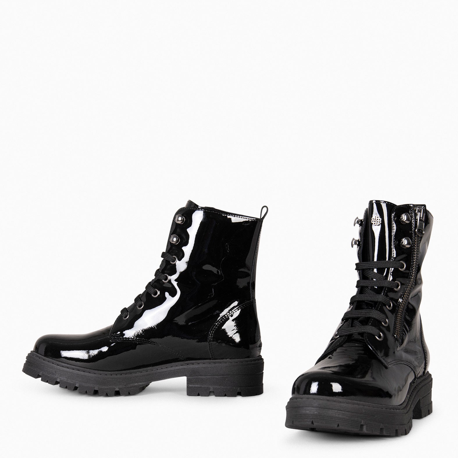 MILITAR – Botas militares de mujer NEGRO CHAROL - miMaO ®
