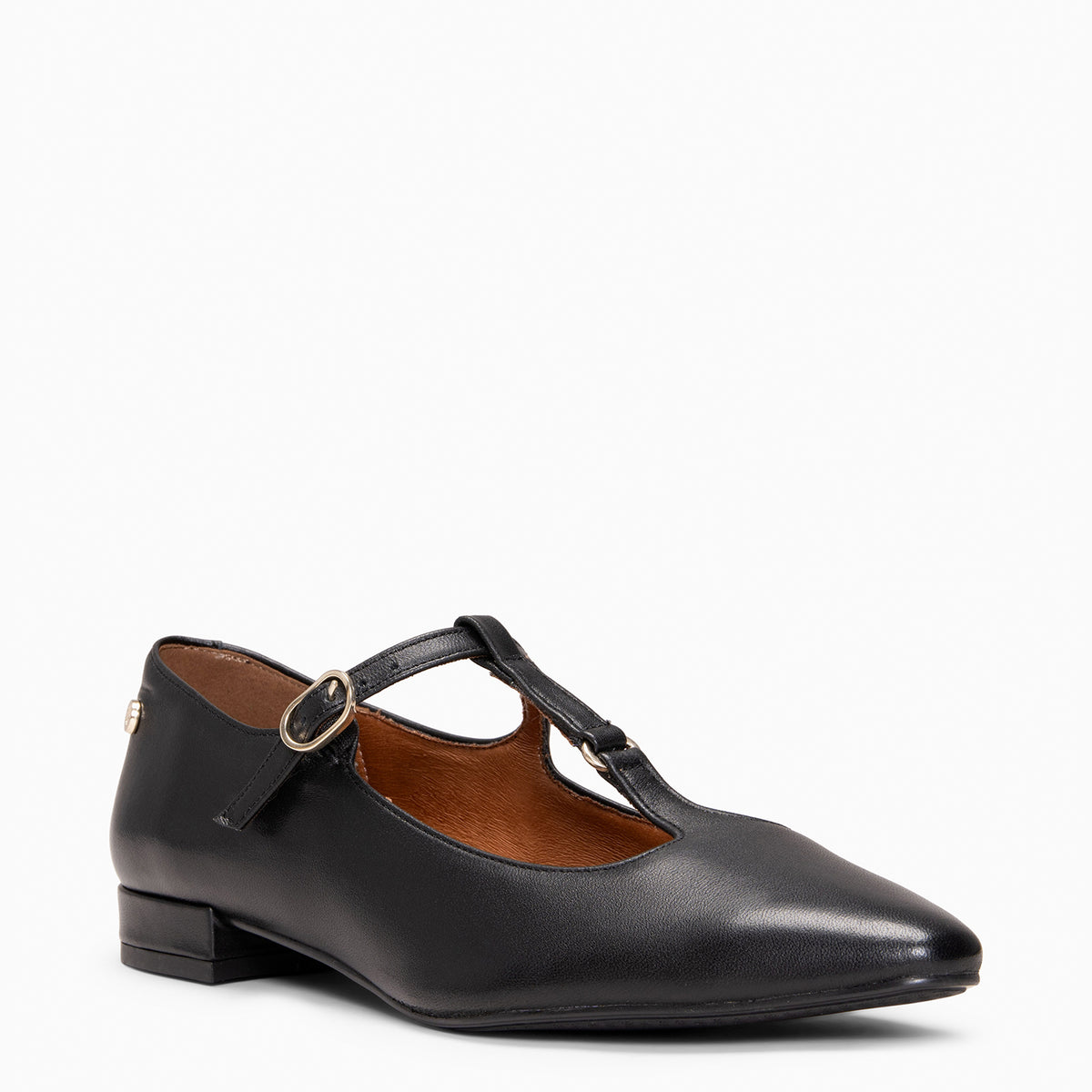 MAIKA - Chaussures salomés à petit talon en cuir NOIR