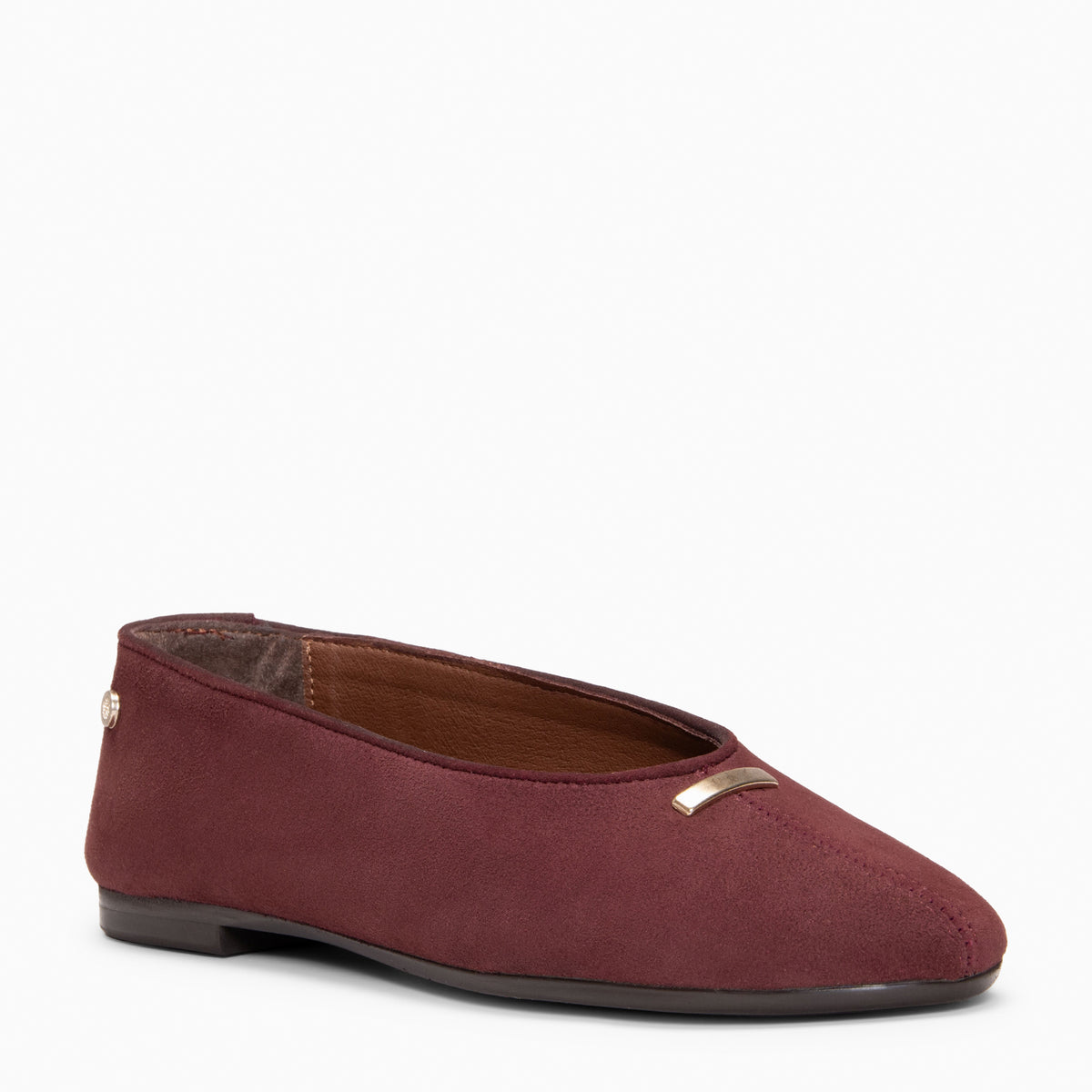 ASSIA - BURGUNDY Suede leather ballerina